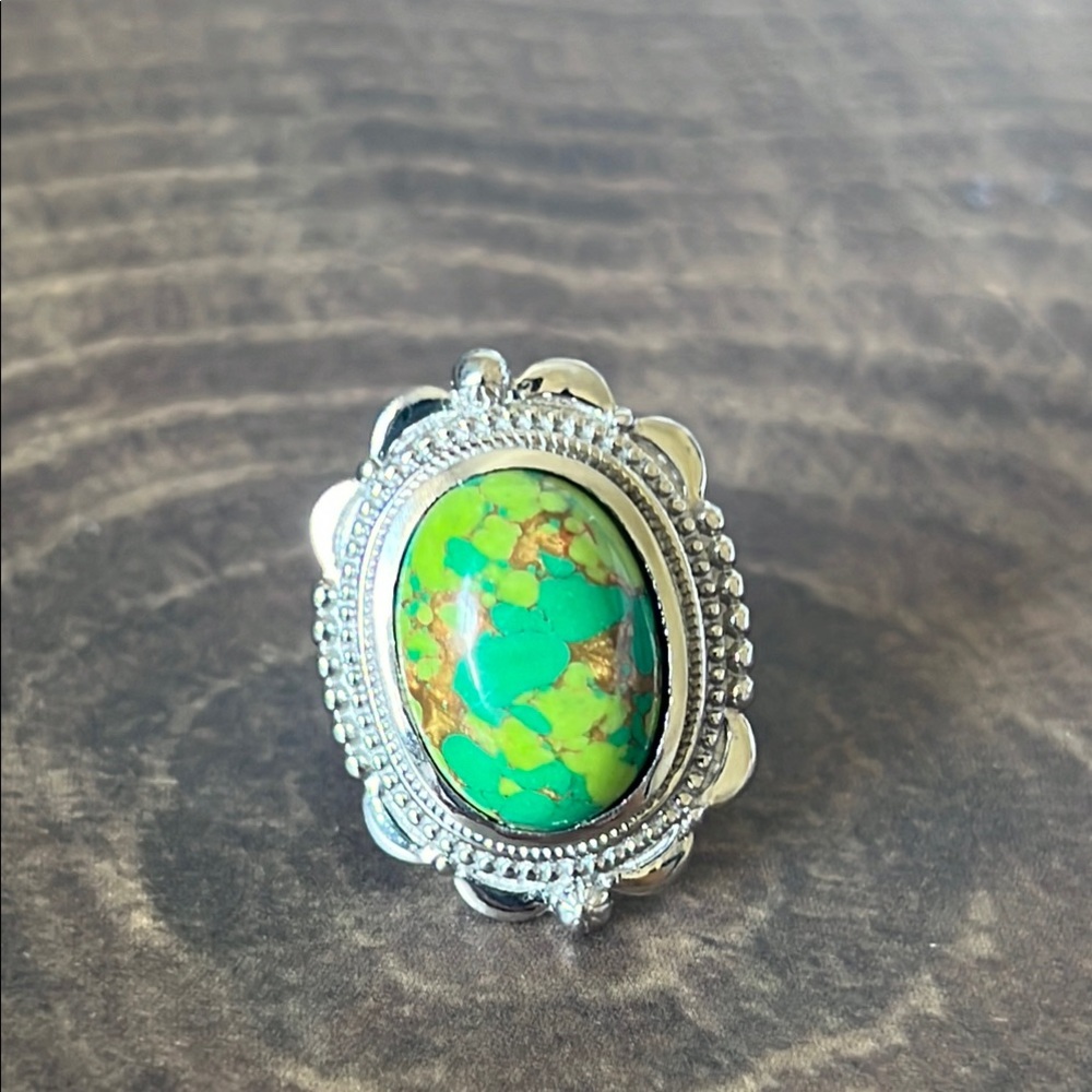 Green Turquoise Oval Ring